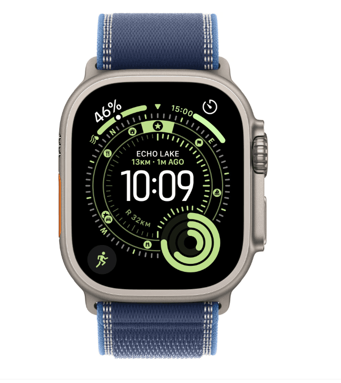 Apple Watch Ultra 3 GPS + Cellular 49mm Natural Titanium Case with Blue/Bright
