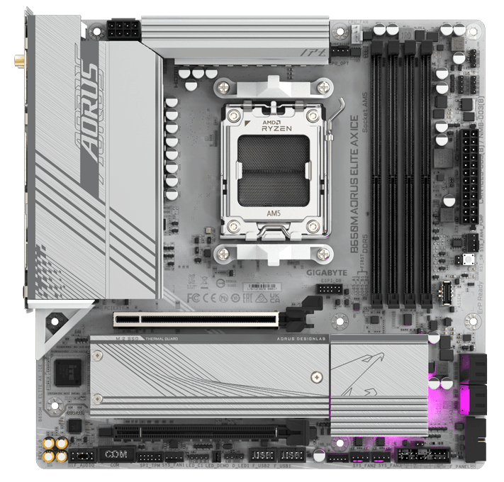 Placa de baza Gigabyte B650M AORUS ELITE AX ICE, Socket - 2