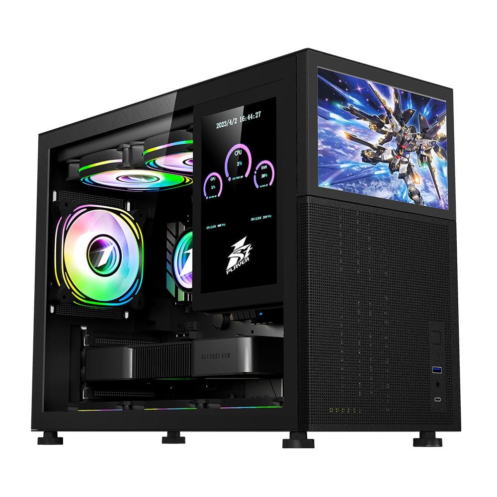 Carcasa 1STPLAYER Mi6-EV-BK, RGB, Mid Tower, Black - 3