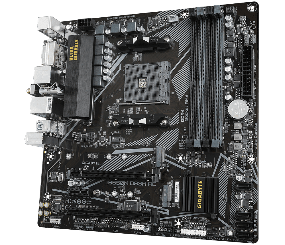 Placa de baza Gigabyte B550M DS3H AC, Socket AM4, DDR4, - 3