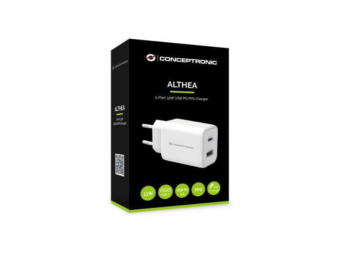 CONCEPTRONIC ALTHEA11W 2-Port 33W PPS USB PD Charger, USB-A x