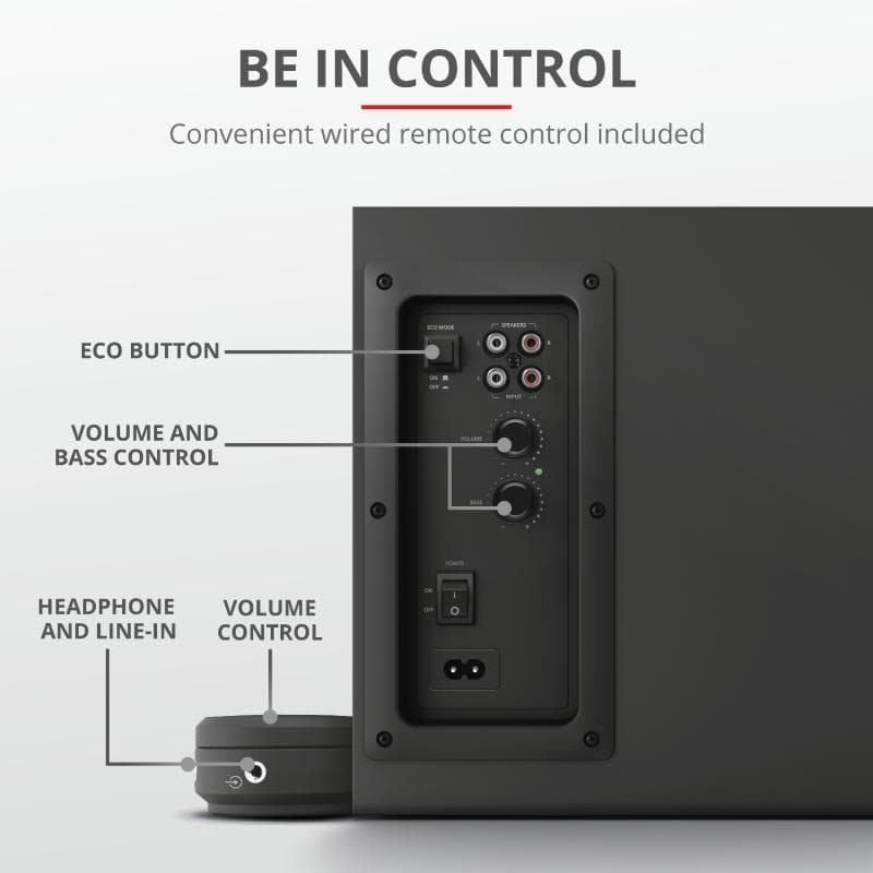 Sistem audio Trust Yuri 2.1, 60W, negru - 10