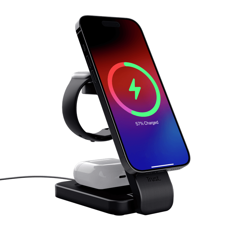 Stand de incarcare 3-in-1 Trust Viro, putere intrare 20W, interfata - 3