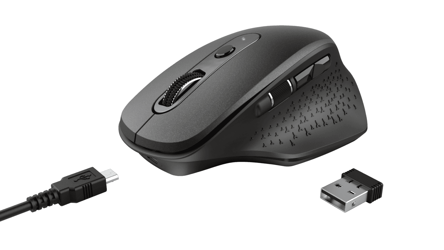 Mouse Trust Ozaa, Rechargeable Wireless, negru