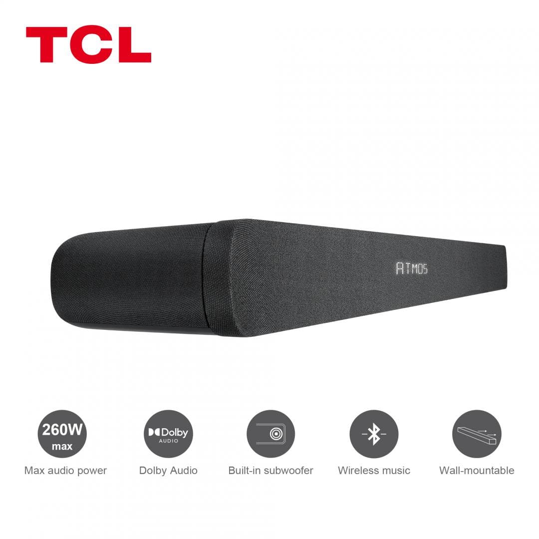 Soundbar TCL TS8111, 260w, 2.1 canale, Difuzor central + subwoofer, - 2