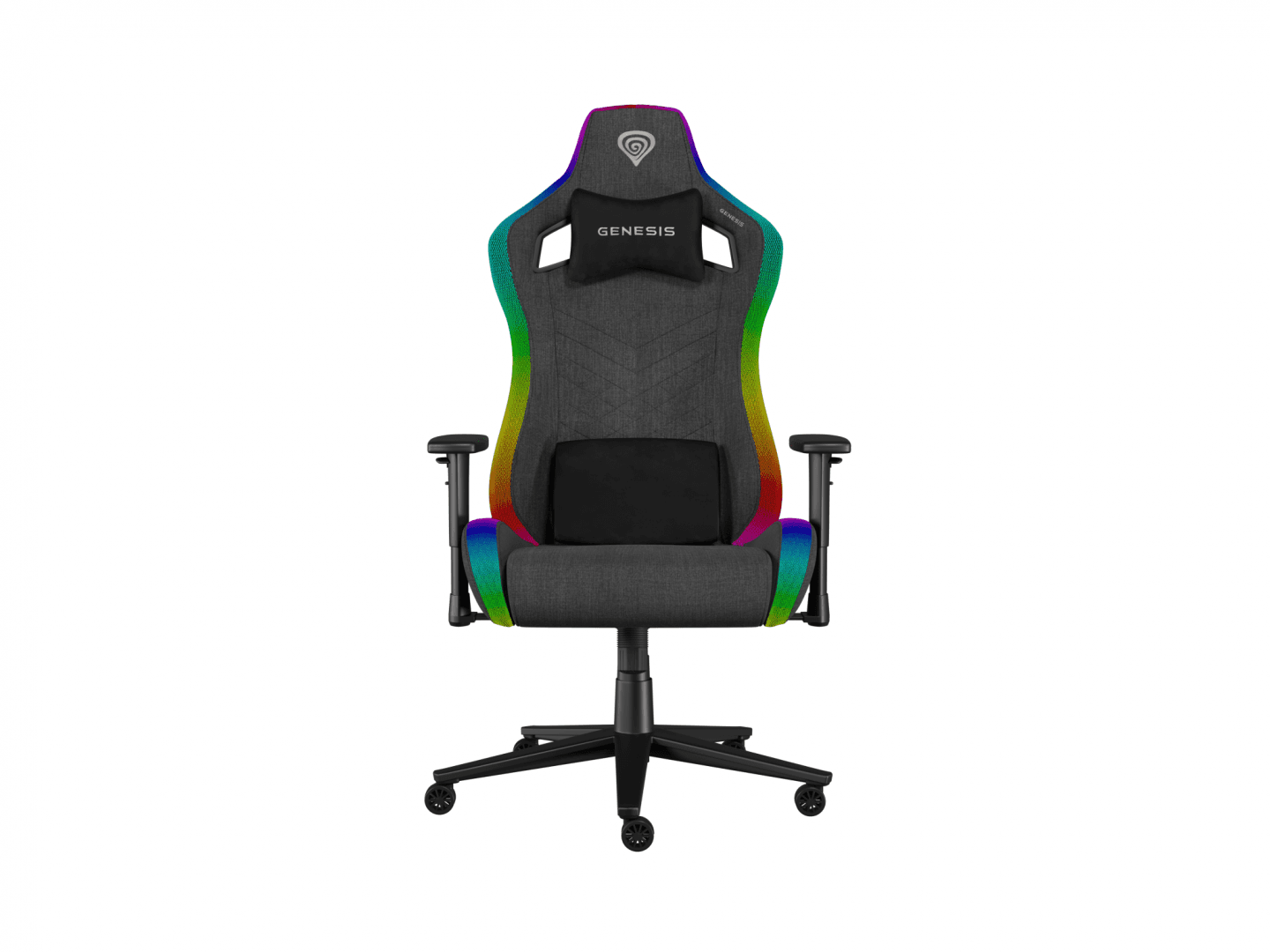 Scaun gaming Genesis TRIT 660, material textil, iluminare RGB, suporta