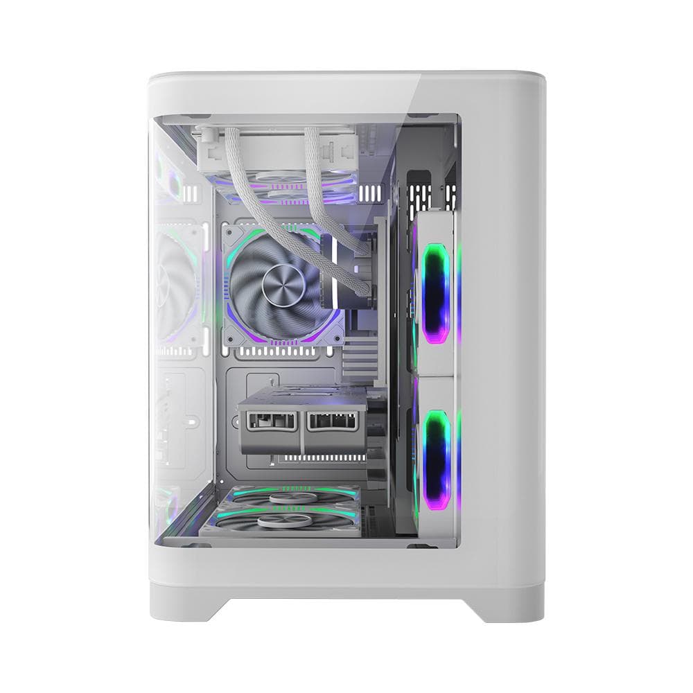 Carcasa 1st PLAYER UV5, RGB, Cube Tower, White - 4