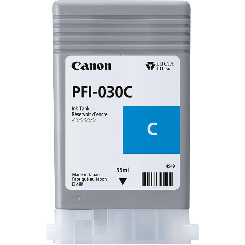 Cartus cerneala Canon PFI-030C, Cyan, capacitate 55ml, pentru Canon imagePROGRAF