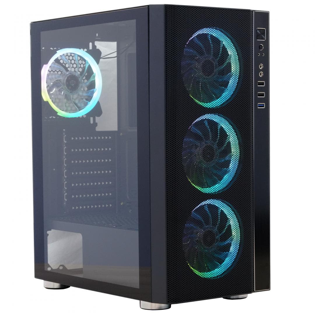 Carcasa SPACER SPCS-GC-RAINBOW, RGB, Mid Tower, Black - 12