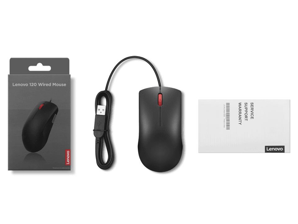Mouse cu fir Lenovo 120; 1600DPI; conectivitate: USB-A; senzor optic; - 7