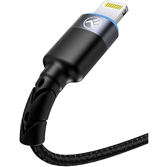 Cablu Tellur Lightning cu LED, nailon, 2m, negru - 3