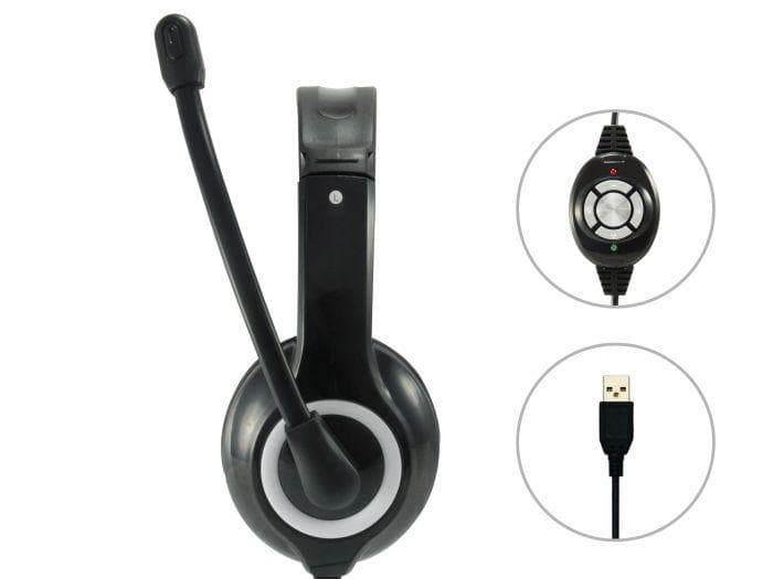 Casti Head-band EQUIP Stereo USB Headset, Wired, Negru - 3