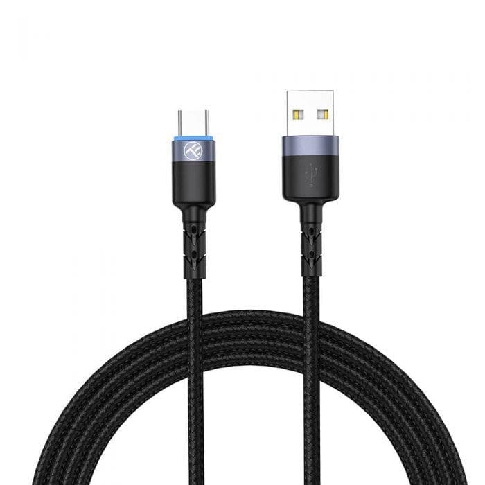 Cablu Tellur USB to Type-C cu LED, 3A, nailon, 1.2m,