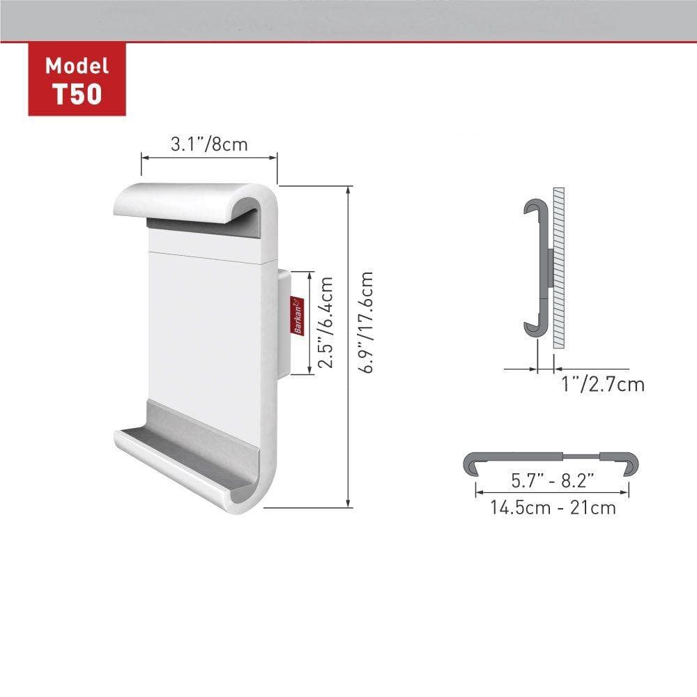 Suport Tableta/Mobil de birou, Barkan T50, Fix, 7-12'', alb - 2
