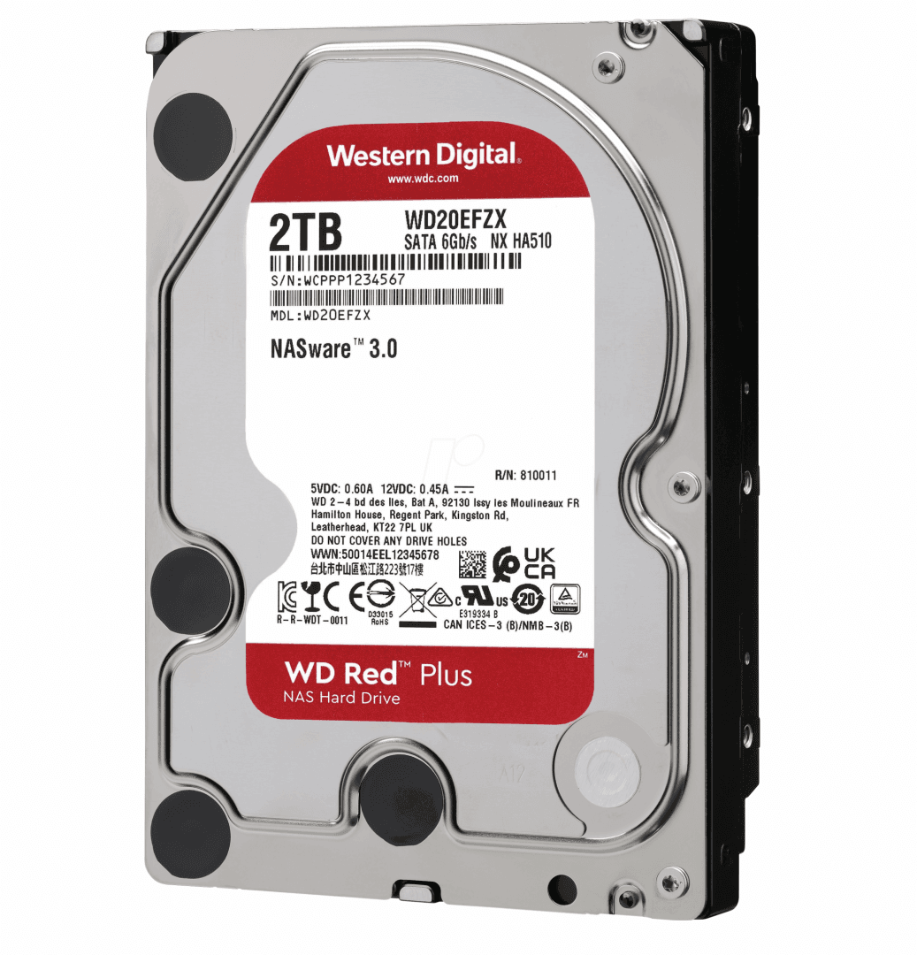 HDD NAS WD Red Plus, 2 TB, 5400 RPM, 128