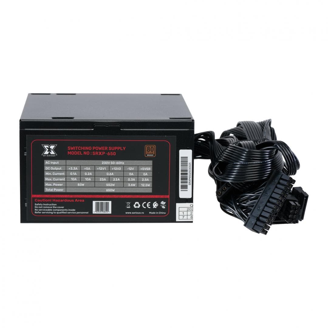 Sursa Serioux Energy 650W, 80+ BRONZE, Ventilator 12cm, ATX, material - 4