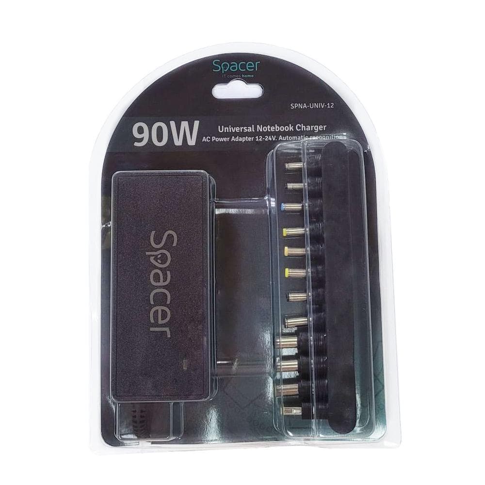 Incarcator laptop universal Spacer, 90W comutare automata tensiune – compatibil - 4