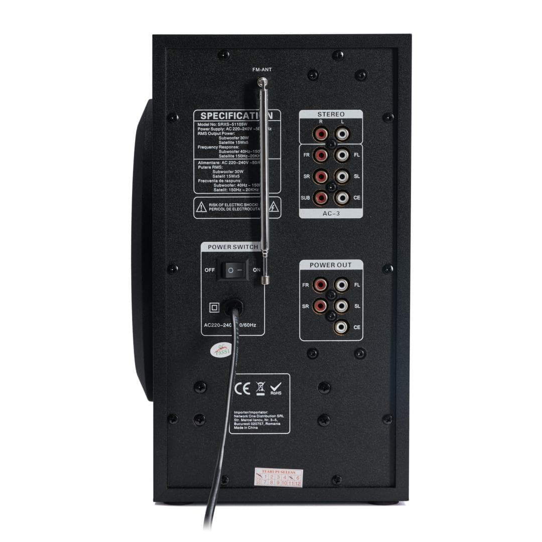Boxe Serioux 5.1 SoundRise 51105W, putere totala 105W RMS, tip - 4
