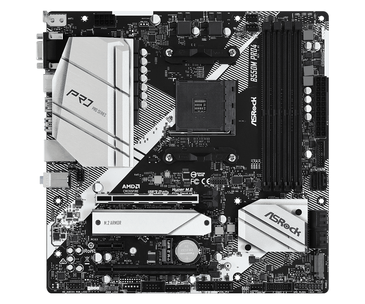 Placa de baza ASRock B550M Pro4, Socket AM4, DDR4, Micro-ATX