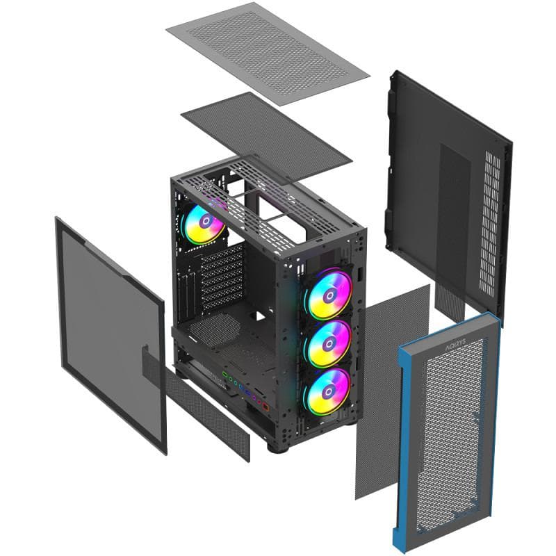 Carcasa Aqirys Sargas, RGB, Mid Tower, Black - 6
