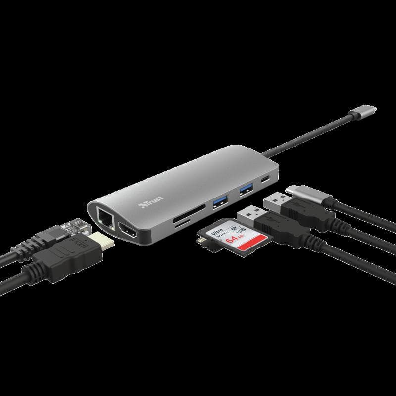 Hub USB Trust Dalyx, 7 porturi USB-C, negru - 2