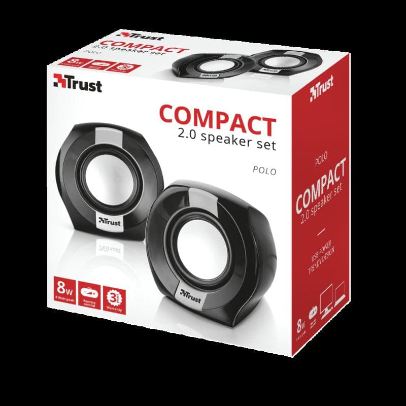 Boxe Stereo Trust Polo Compact 2.0 Speaker, 8W, negru - 7