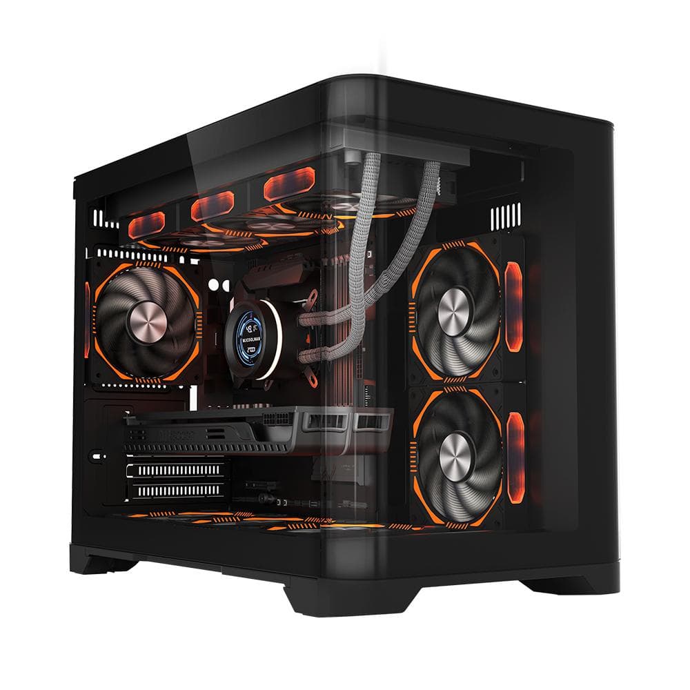 Carcasa 1st PLAYER UV6, RGB, Cube Tower, Black - 4