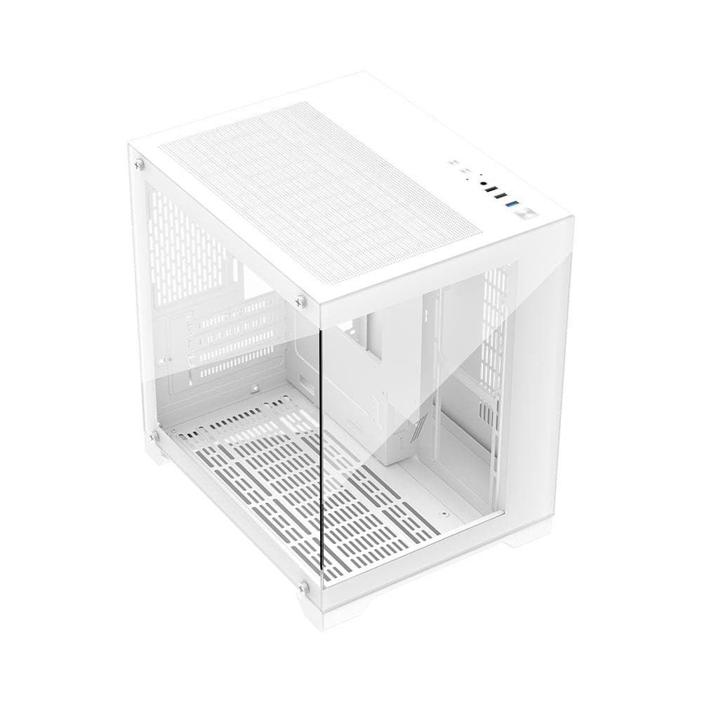 Carcasa 1STPLAYER MV5-TP-WH, RGB, Cube Tower, White - 2