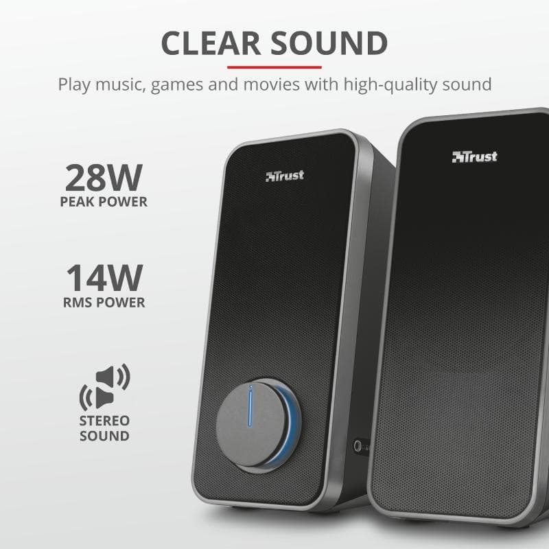 Boxe Stereo Trust Arys 2.0 Speaker Set, 28W, negru - 2