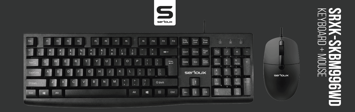 Kit Serioux cu fir, Tastatura: interfata USB, 104 taste, material - 3
