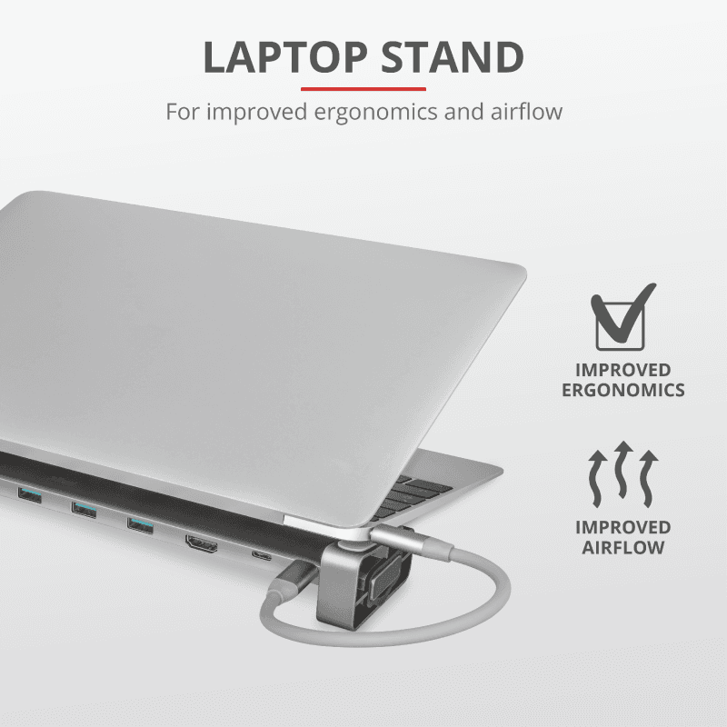 Dock USB Trust Dalyx, 10 porturi USB-C, aluminiu - 9
