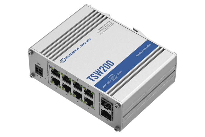 TELTONIKA INDUSTRIAL 8Port Unmanaged POE TSW200, Interfata: 8 x ETH - 3
