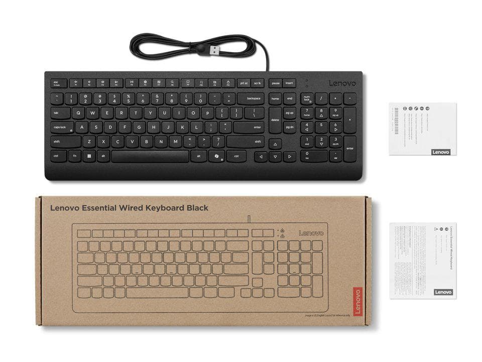 Lenovo Essential Wired Keyboard (Black) - 3