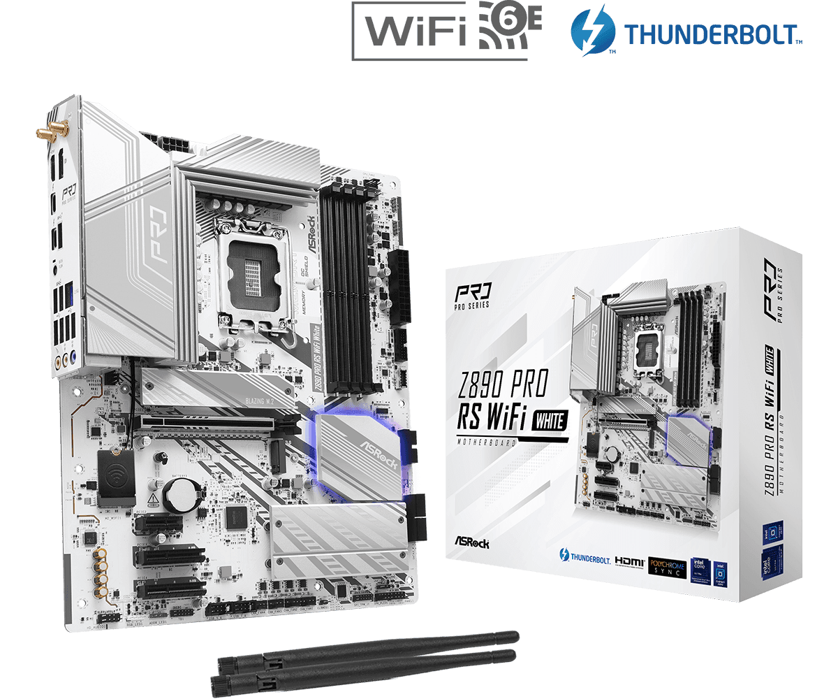 Placa de baza ASRock Z890 Pro RS WiFi White, Socket