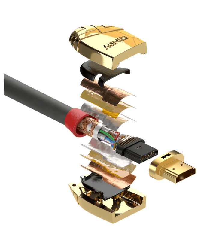 Cablu Lindy HDMI High Speed, 2m, Gold - 3