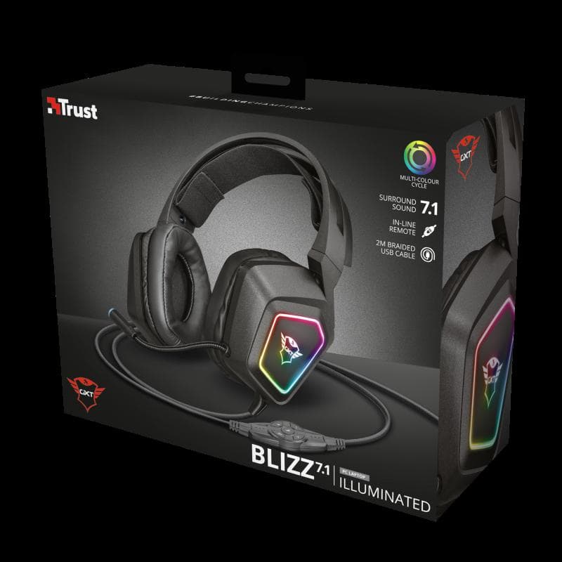 Casti Gaming Head-band Trust GXT 450 Blizz RGB 7.1 Surround, - 8