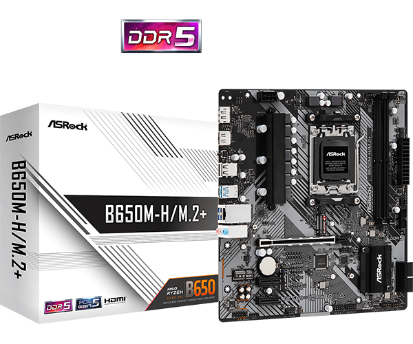 Placa de baza ASRock B650M-H/M.2+, Socket AM5, DDR5, Micro-ATX