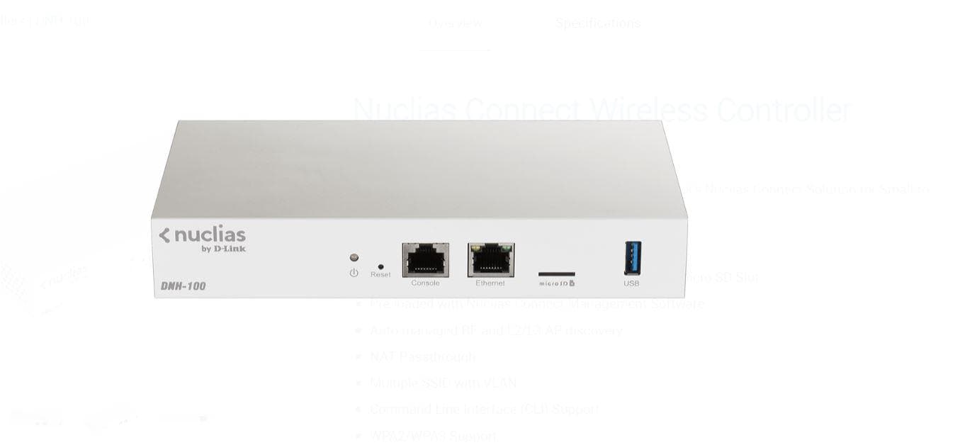 D-link Nucillas wireless controller DNH-100, Manages up to 100 Wireless - 2