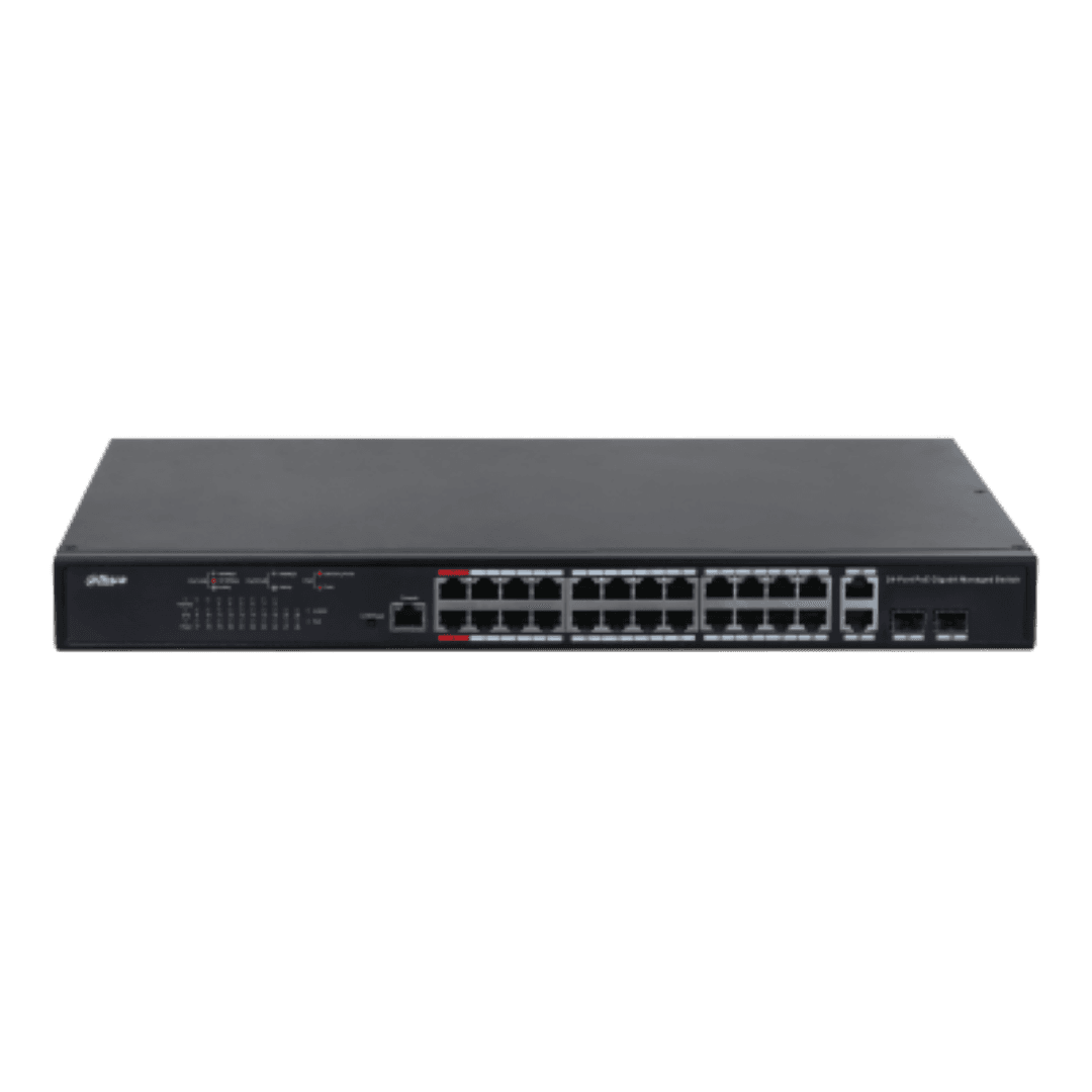 Dahua managed switch 26 porturi, 24 porturi POE, Interfata:24 x - 3