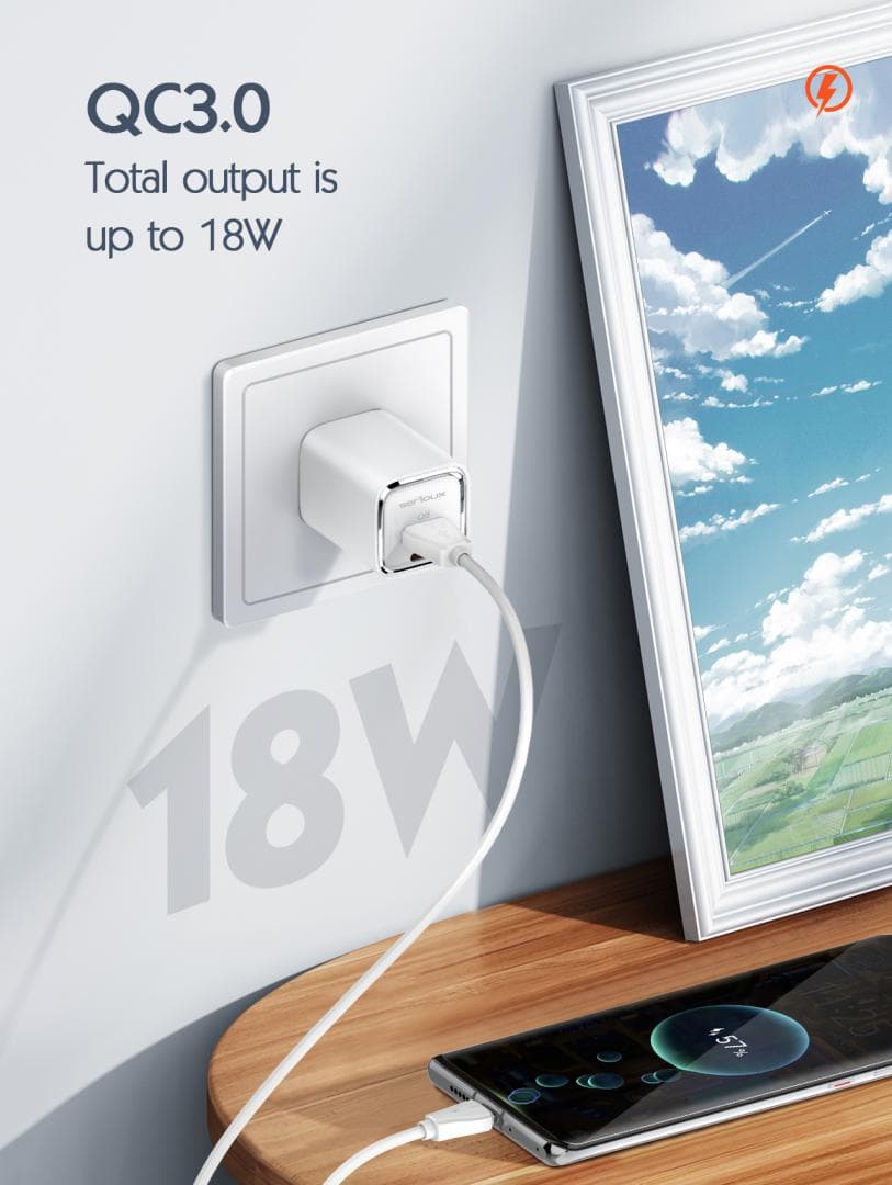 Incarcator retea Serioux 30W Quick Charge, Intrare AC100-240V~ 50/60Hz 0.7A - 6
