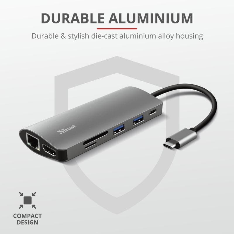 Hub USB Trust Dalyx, 7 porturi USB-C, negru - 8