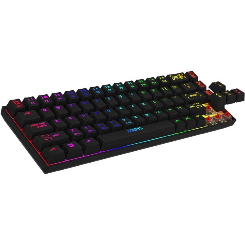 Tastatura mecanica 65% AQIRYS Mira, wireless/bluetooth/wired, switch-uri Outemu Red, 68 - 3
