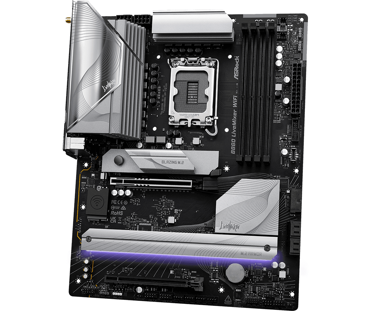 Placa de baza ASRock B860 LiveMixer WiFi, Socket 1851, DDR5, - 5