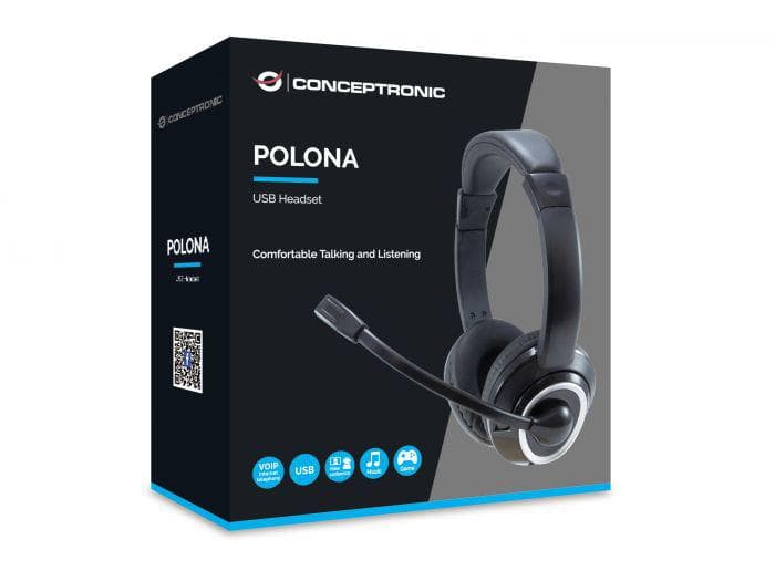 Casti Head-band CONCEPTRONIC POLONA USB Headset, Cu fir, Negru - 2