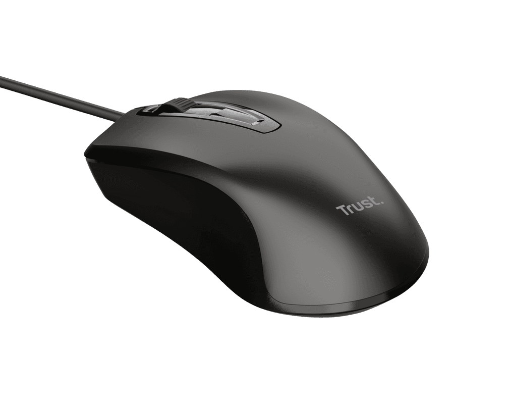 Mouse Trust cu fir, optic, rezolutie maxima 1200 DPI, negru - 3