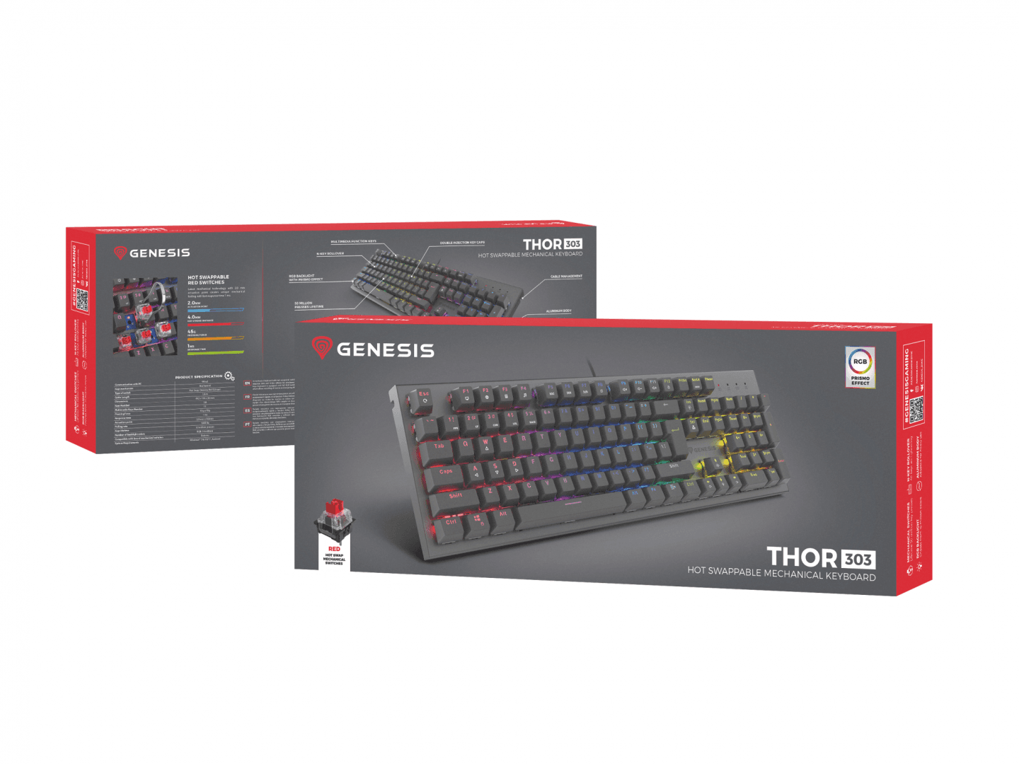 Tastatura gaming mecanica cu fir Genesis Thor 303, iluminare RGB, - 8