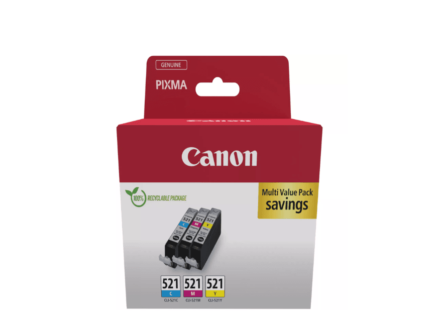 CANON Pachet cartuse cerneala CLI-521 Multipack, Capacitate: cyan (9ml), magenta