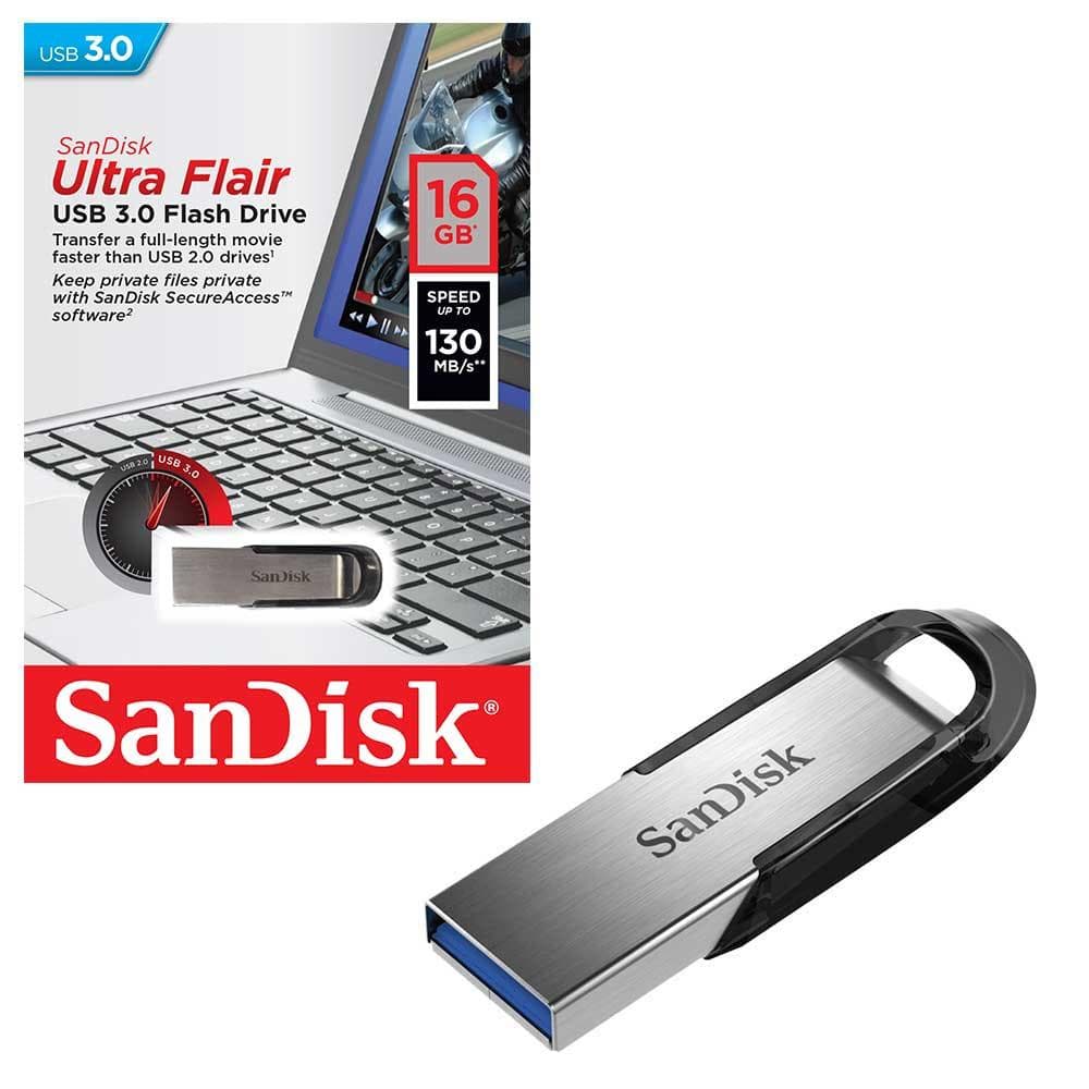 Memorie USB SanDisk Ultra Flair 16 GB, USB 3.0, Argintiu - 2