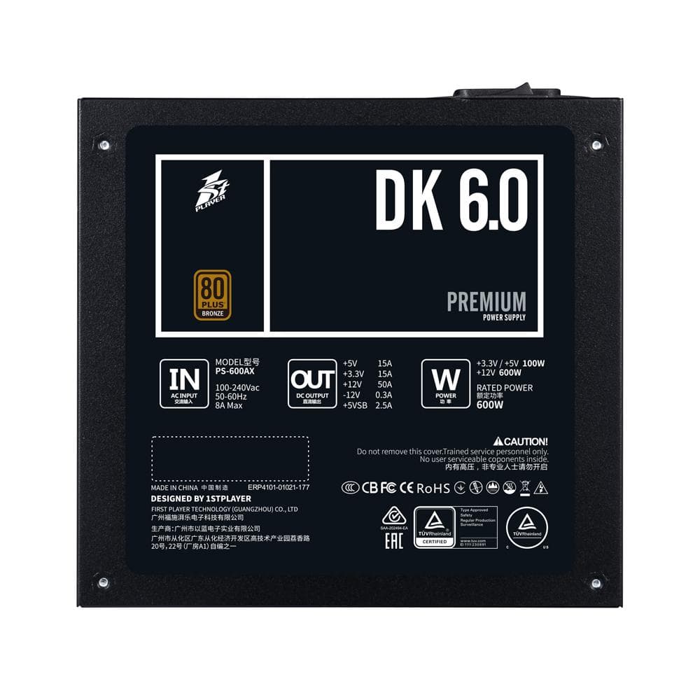 Sursa 1STPLAYER DK PREMIUM PS-600AX, 80+ Bronze, 600W - 4