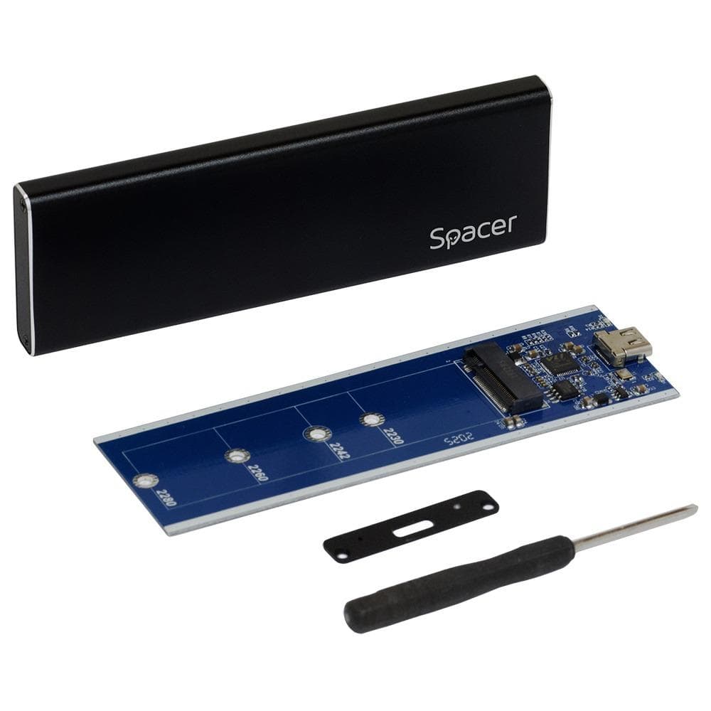 Rack extern Spacer SSD M.2 USB-C negru - 3